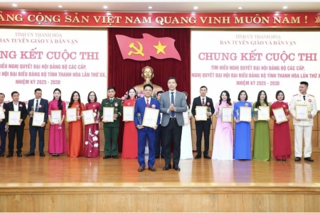Thanh Hoá: Trao giải cuộc thi tìm hiểu Nghị quyết đại hội đảng bộ các cấp, Nghị quyết Đại hội Đảng bộ tỉnh lần thứ XX