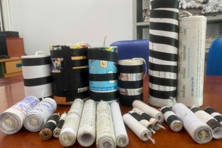 Hà Tĩnh: Vận động 3 học sinh giao nộp hơn 1,5kg pháo tự chế