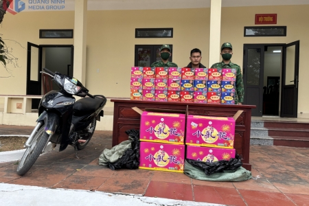 Quảng Ninh: Bắt giữ đối tượng vận chuyển trái phép 67kg pháo hoa nổ qua biên giới