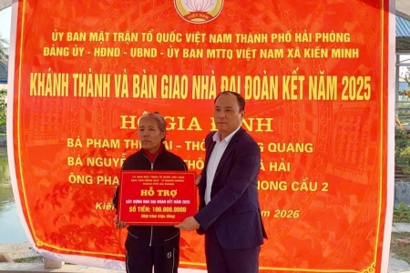 Ủy ban MTTQ Việt Nam xã Kiến Minh tổ chức Lễ khánh thành Nhà Đại đoàn kết