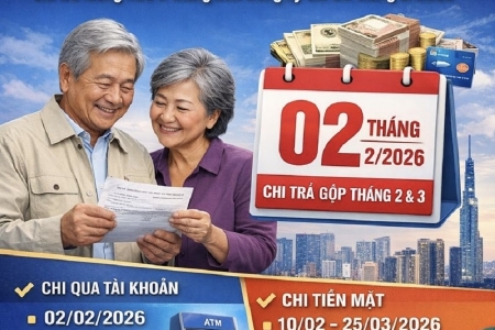 BHXH TP.HCM chi trả gộp lương hưu, trợ cấp tháng 2 và 3/2026