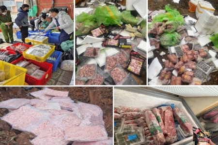 Thanh Hóa: Đột kích 5 kho lạnh, thu giữ hơn 1,1 tấn thực phẩm không rõ xuất xứ
