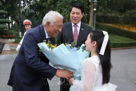 Chủ tịch nước Lương Cường chủ trì Lễ đón Chủ tịch Hội đồng châu Âu