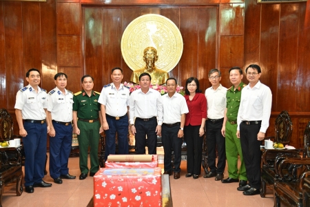 Bộ Tư lệnh Vùng Cảnh sát biển 4 thăm, chúc tết các cơ quan đơn vị khu vực Tây Nam Bộ