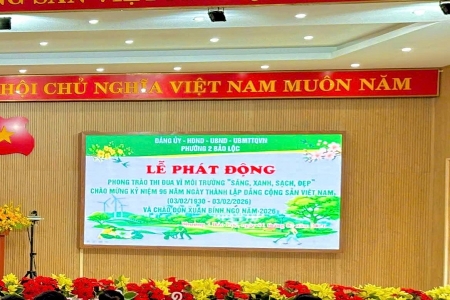 Phường 2 Bảo Lộc phát động phong trào thi đua xây dựng môi trường “Sáng – Xanh – Sạch – Đẹp”
