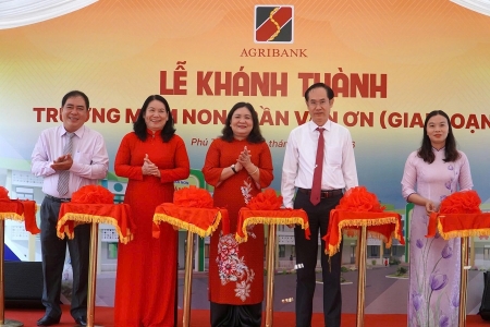 Khánh thành, bàn giao Trường mầm non Trần Văn Ơn do Agribank Chi nhánh Bến Tre tài trợ