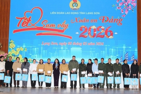 Lạng Sơn: Hơn 600 đoàn viên, người lao động đón “Tết sum vầy – Xuân ơn Đảng” năm 2026