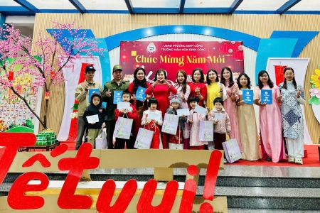 Lan tỏa yêu thương từ chương trình “Tết Nhân ái - Xuân yêu thương” tại Trường Mầm non Định Công