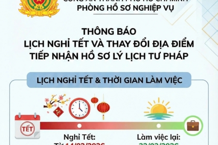 Công an TP. HCM điều chỉnh điểm tiếp nhận và trả kết quả hồ sơ lý lịch tư pháp