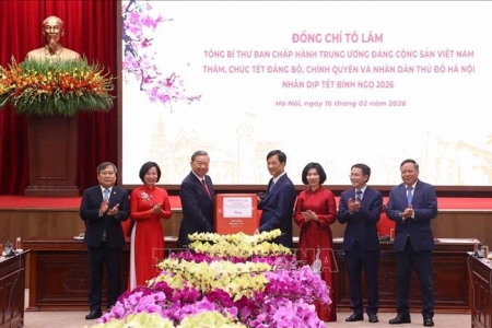 Tổng Bí thư Tô Lâm thăm, chúc Tết Đảng bộ, chính quyền và nhân dân Hà Nội