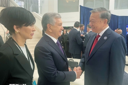 Tổng Bí thư gặp lãnh đạo các nước nhân dịp dự cuộc họp Hội đồng Hòa bình về Gaza