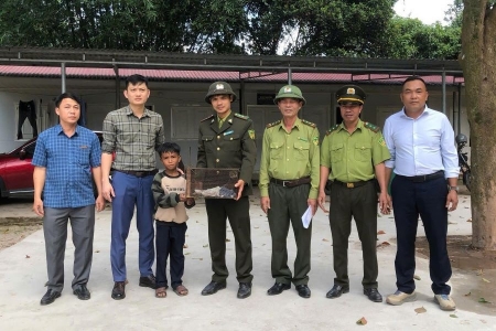 Quảng Trị: Học sinh lớp 4 giao nộp 1 cá thể rái cá quý hiếm