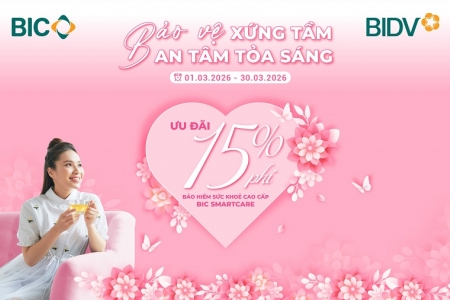 BIC ưu đãi 15% phí bảo hiểm sức khoẻ cao cấp mừng Ngày Quốc tế Phụ nữ