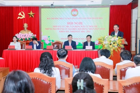 Các ứng cử viên đại biểu HĐND tỉnh Thanh Hóa tiếp xúc cử tri, vận động bầu cử tại đơn vị bầu cử số 25