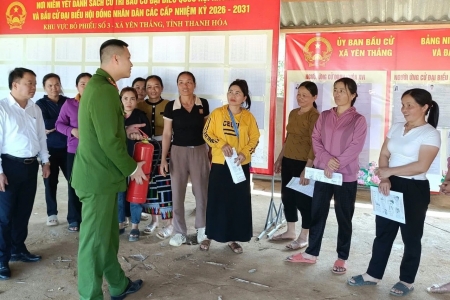 Thanh Hóa: Tuyên truyền, hướng dẫn an toàn phòng cháy chữa cháy tại các điểm bầu cử