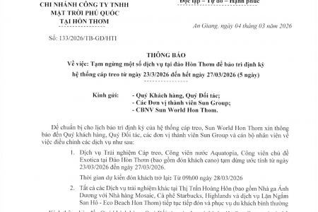 An Giang: Dịch vụ trải nghiệm cáp treo Hòn Thơm tạm dừng hoạt động trong 5 ngày