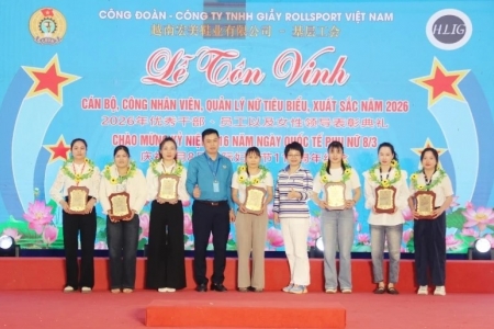 Công đoàn Công ty TNHH Giầy Rollsport Việt Nam tôn vinh 200 cán bộ, công nhân viên tiêu biểu