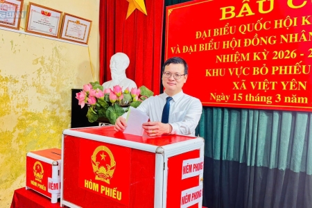 Không khí bầu cử rộn ràng tại Hưng Yên, cử tri phấn khởi thực hiện quyền công dân