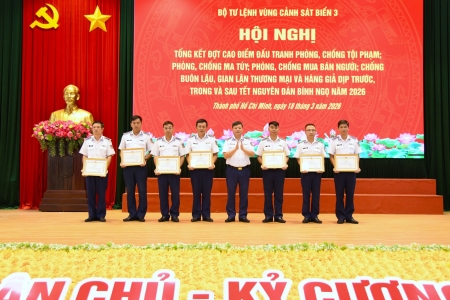Bộ Tư lệnh Vùng Cảnh sát biển 3 tổng kết đợt cao điểm đấu tranh phòng, chống tội phạm dịp Tết