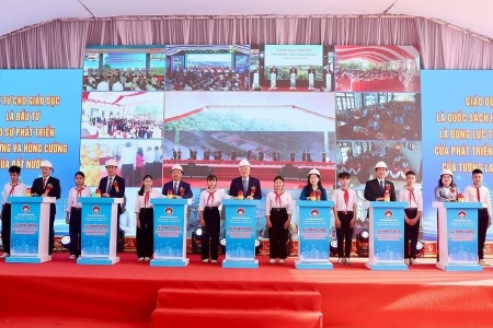 Hà Tĩnh: Khởi công 5 trường học nội trú liên cấp vùng biên