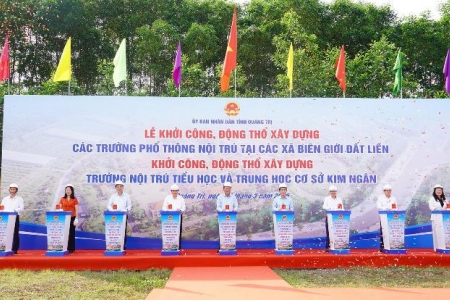 Quảng Trị: Đồng loạt khởi công xây dựng trường nội trú tại các xã biên giới đất liền