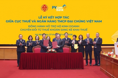 PVcomBank hợp tác với Cục Thuế hỗ trợ hộ kinh doanh kê khai thuế