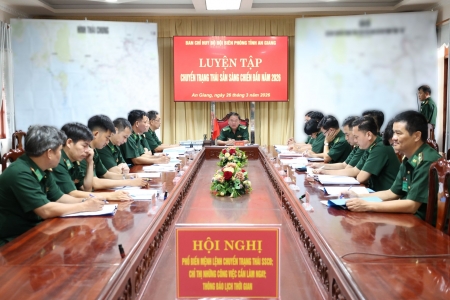 Ban Chỉ huy BĐBP tỉnh An Giang luyện tập chuyển trạng thái sẵn sàng chiến đấu năm 2026