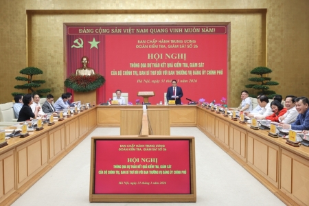 Thông qua Báo cáo kiểm tra, giám sát của Bộ Chính trị, Ban Bí thư đối với Ban Thường vụ Đảng ủy Chính phủ