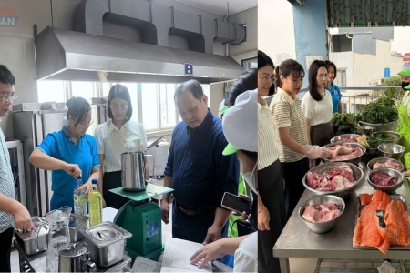 Hà Nội: Tăng cường kiểm soát an toàn thực phẩm tại bếp ăn trường học trên địa bàn phường Bồ Đề