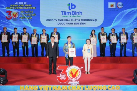 Dược phẩm Tâm Bình 8 năm liền đạt danh hiệu Hàng Việt Nam chất lượng cao