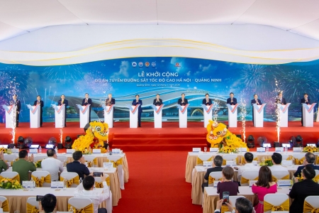 Thủ tướng Chính phủ Lê Minh Hưng dự lễ khởi công siêu dự án đường sắt tốc độ cao Hà Nội – Quảng Ninh