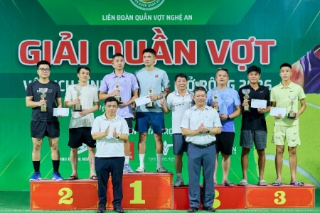 Gần 250 vận động viên tranh tài tại Giải Quần vợt Vô địch tỉnh Nghệ An mở rộng 2026