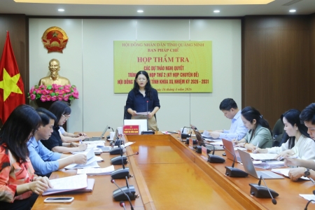 Thẩm tra các dự thảo nghị quyết thuộc lĩnh vực pháp chế trình Kỳ họp thứ 2, HĐND tỉnh Quảng Ninh