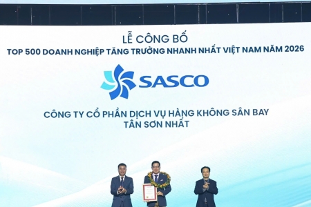 Sasco - Top 5 Doanh nghiệp tăng trưởng nhanh nhất Việt Nam năm 2026