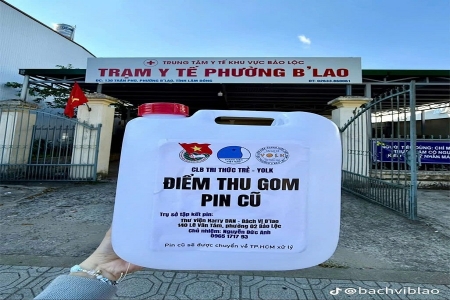 Trạm Y tế phường B’Lao phối hợp CLB Tri thức trẻ kêu gọi thu gom pin cũ, chung tay bảo vệ môi trường