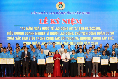Liên đoàn Lao động tỉnh Bắc Ninh kỷ niệm 140 năm Ngày Quốc tế lao động 1/5