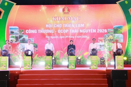 Thái Nguyên tưng bừng khai mạc Hội chợ “Công Thương - OCOP 2026”
