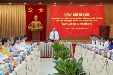 Tổng Bí thư, Chủ tịch nước Tô Lâm: Quảng Trị cần tái định vị không gian phát triển, lấy kinh tế biển làm hướng chủ đạo