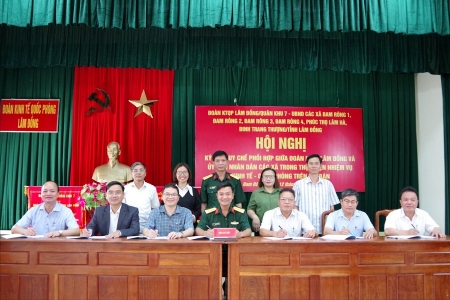 Đoàn KTQP Lâm Đồng và các xã phía Bắc tỉnh tăng cường phối hợp phát triển kinh tế gắn với giữ vững quốc phòng, an ninh