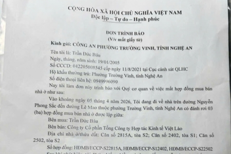 Thông báo tìm giấy tờ bị rơi