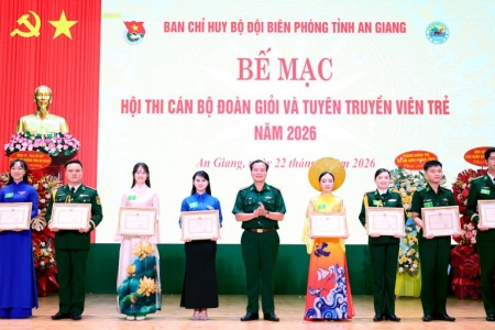 Bế mạc Hội thi cán bộ Đoàn giỏi và tuyên truyền viên trẻ năm 2026 trong Bộ đội Biên phòng tỉnh An Giang
