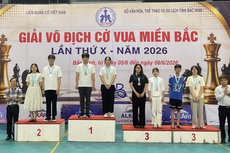 Bắc Ninh xếp thứ 3 toàn đoàn Giải vô địch Cờ vua miền Bắc