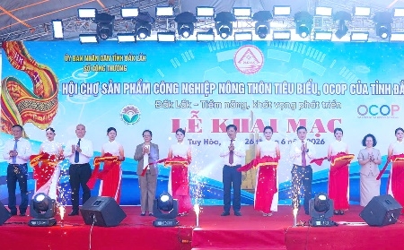 Khai mạc Hội chợ OCOP và sản phẩm công nghiệp nông thôn tiêu biểu Đắk Lắk năm 2026