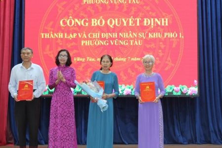 TP. HCM: Phường Vũng Tàu công bố các chức danh 33 khu phố sau sắp xếp