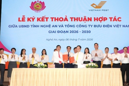 Nghệ An ký kết hợp tác với Tổng Công ty Bưu điện Việt Nam, thúc đẩy chuyển đổi số giai đoạn 2026-2030