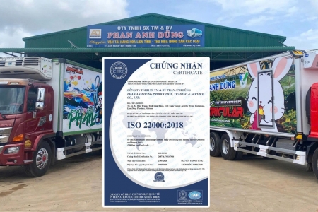Công ty Phan Anh Dũng đạt chứng nhận ISO 22000:2018 về an toàn thực phẩm