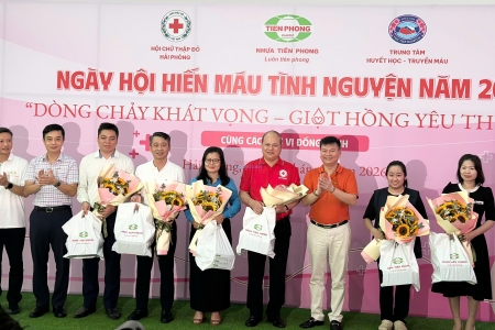 Ngày hội hiến máu tình nguyện 2026 “Dòng chảy khát vọng - Giọt hồng yêu ” tại Công ty nhựa Thiếu niên Tiền Phong