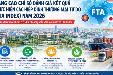 Bắc Ninh nâng cao chỉ số đánh giá kết quả thực hiện các Hiệp định thương mại tự do năm 2026
