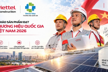 Giải pháp điện năng lượng mặt trời Viettel Construction đạt Thương hiệu quốc gia Việt Nam 2026