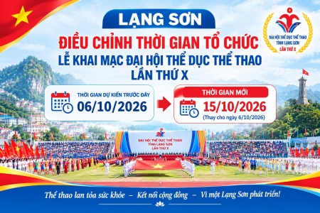 Lạng Sơn điều chỉnh thời gian tổ chức Lễ khai mạc Đại hội Thể dục thể thao lần thứ X